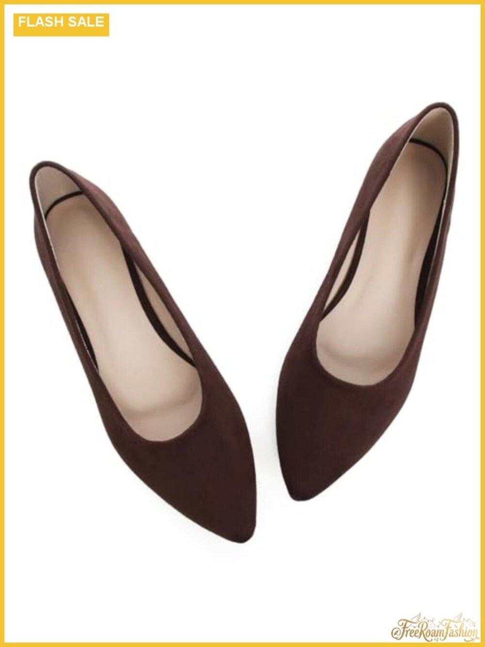 Suede pointy toe slip-on flats